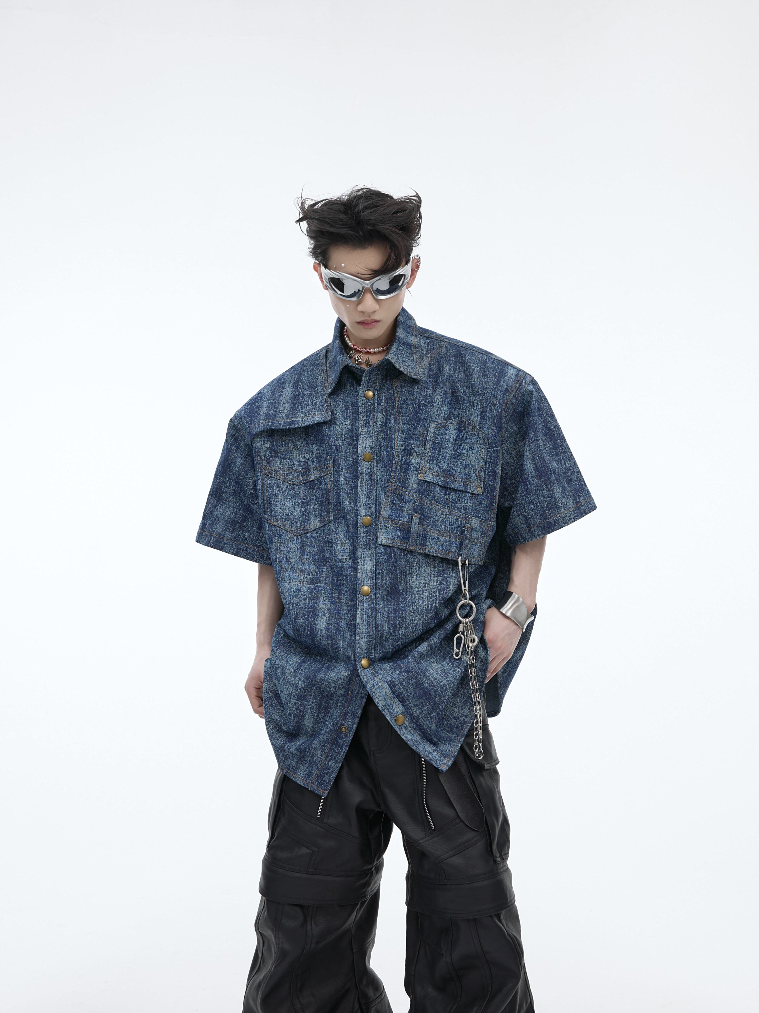 Deconstructed Tie-Dye Polo Short Sleeve Tee