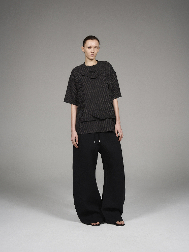 BLINDNOPLAN Level Series Distressed Sleeveless-Layered Short-Sleeve T-Shirt