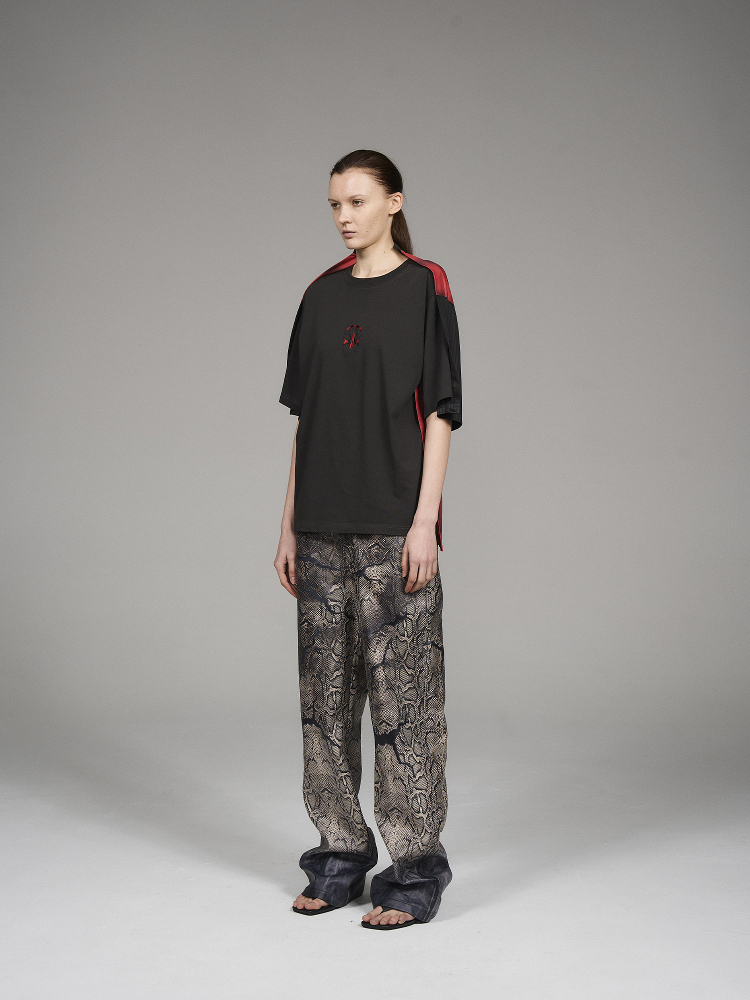 BLINDNOPLAN Level Series Gradient Embroidery Spliced Tennis T-Shirt