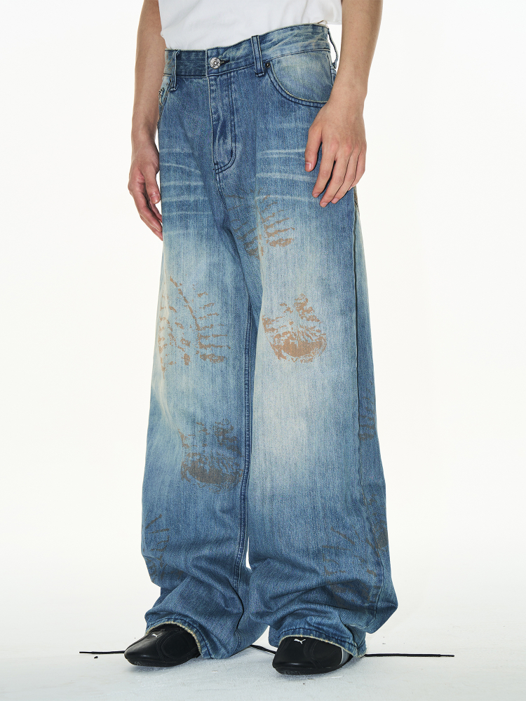 EXITMODE BY BLINDNOPLAN Footprint Washed Blue Jeans