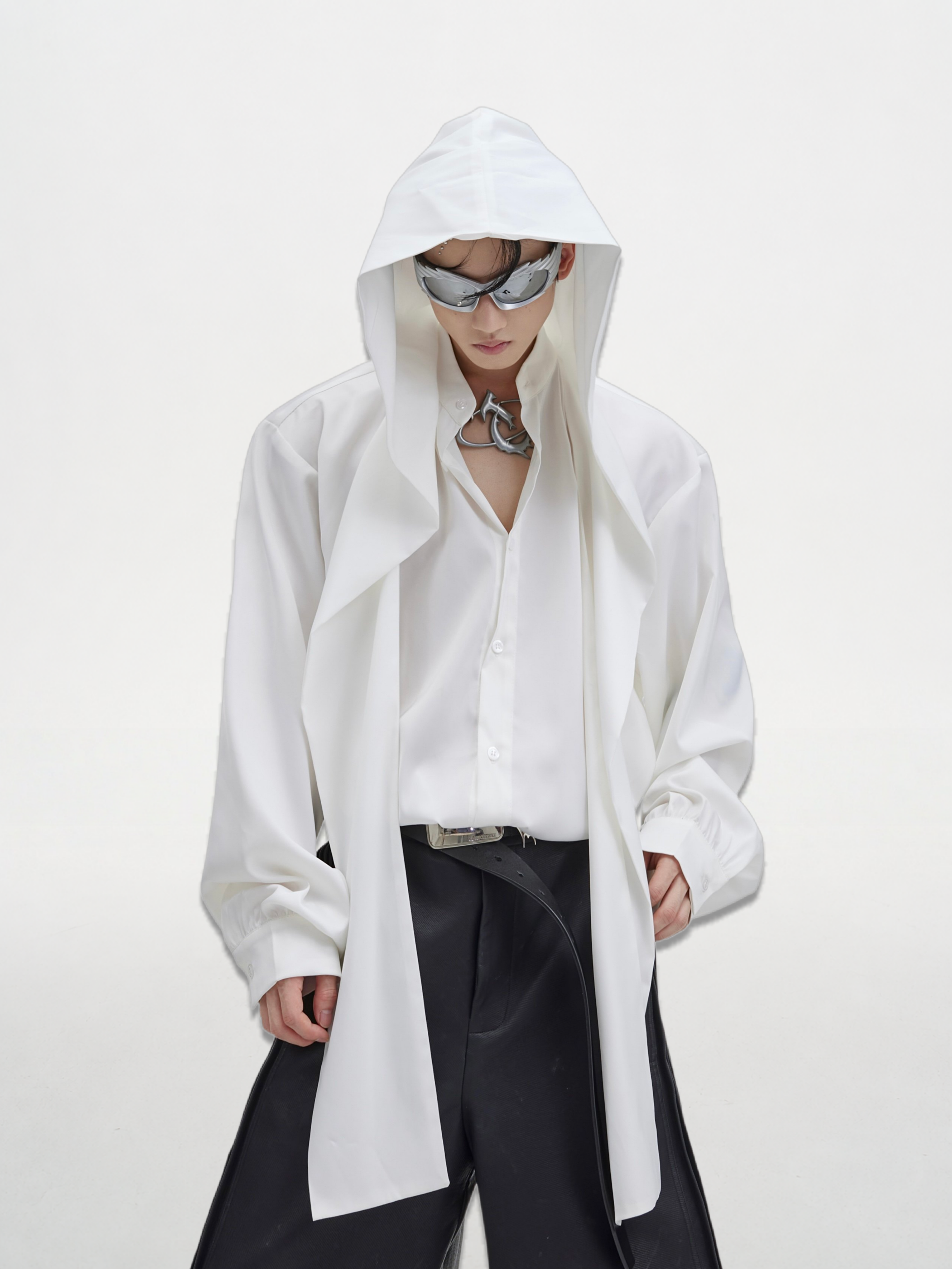 Silk-Touch Hooded Solid Shirt