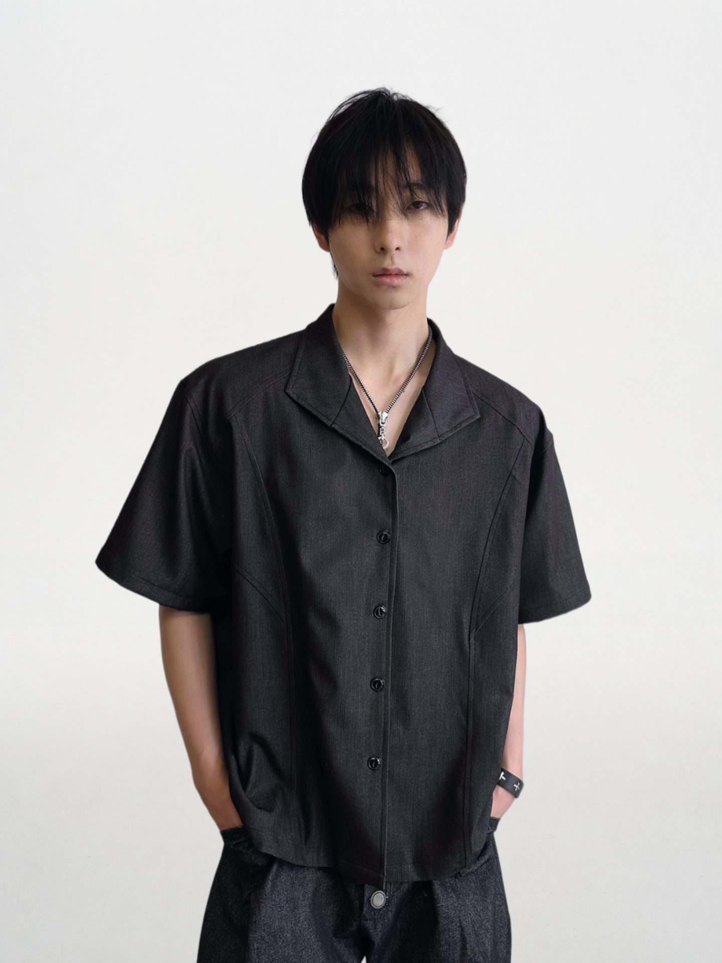 Tencel Satin Galaxy Short-Sleeve Shirt