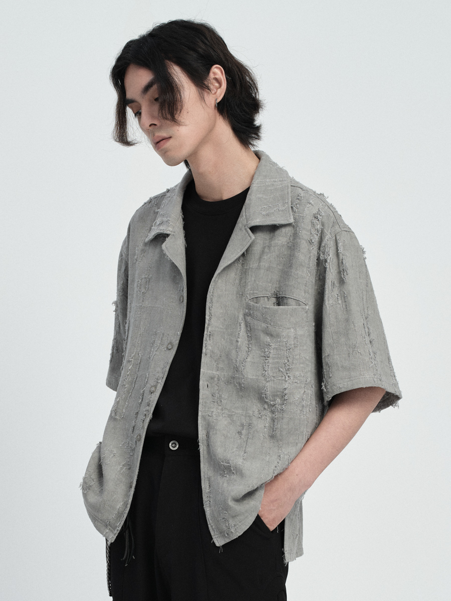 CATSSTAC Wanderer Distressed Short Sleeve Shirt