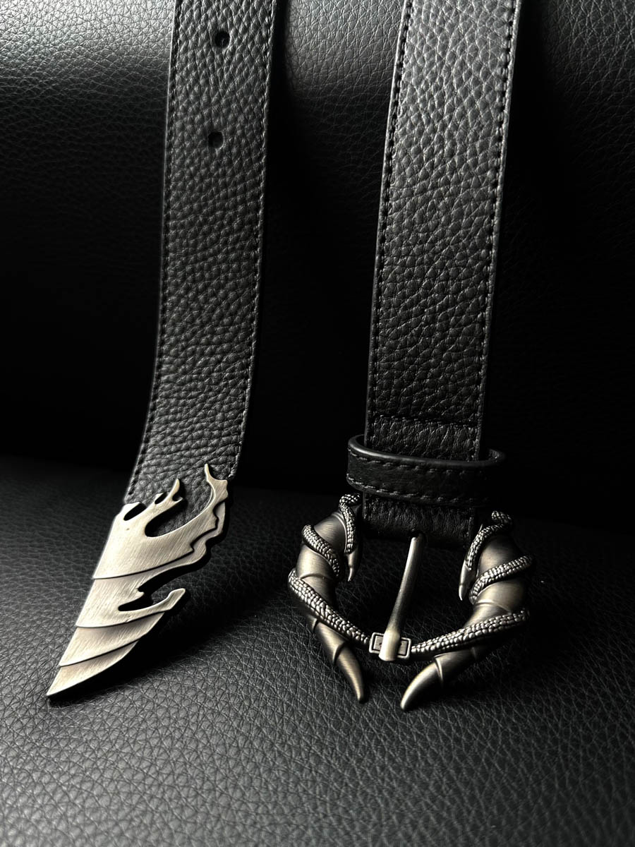 Candle Dragon Head Layer Cowhide Belt