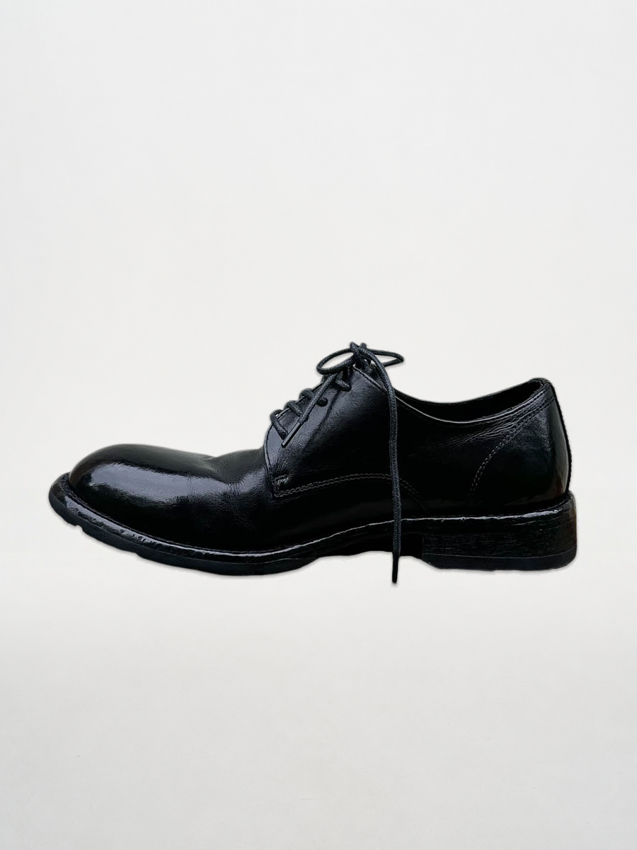 Black Domain Washed Horsehide Goodyear-Welted Shoes