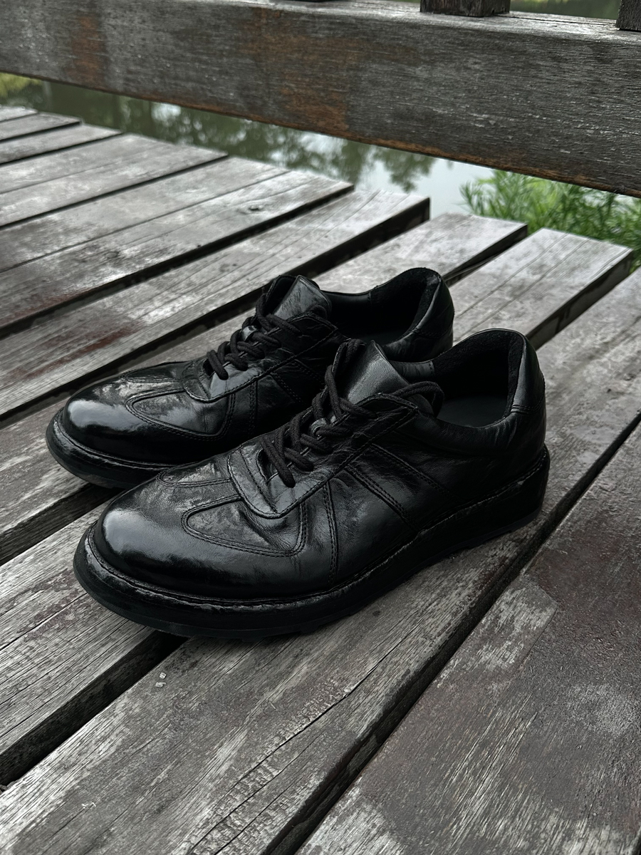 Black Domain Washed Horsehide German Army Trainer