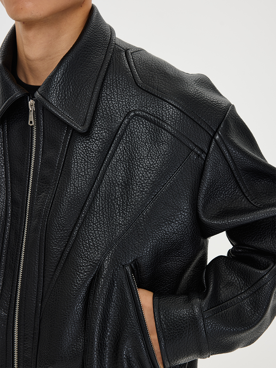 Troy Oversized Leather Jacket