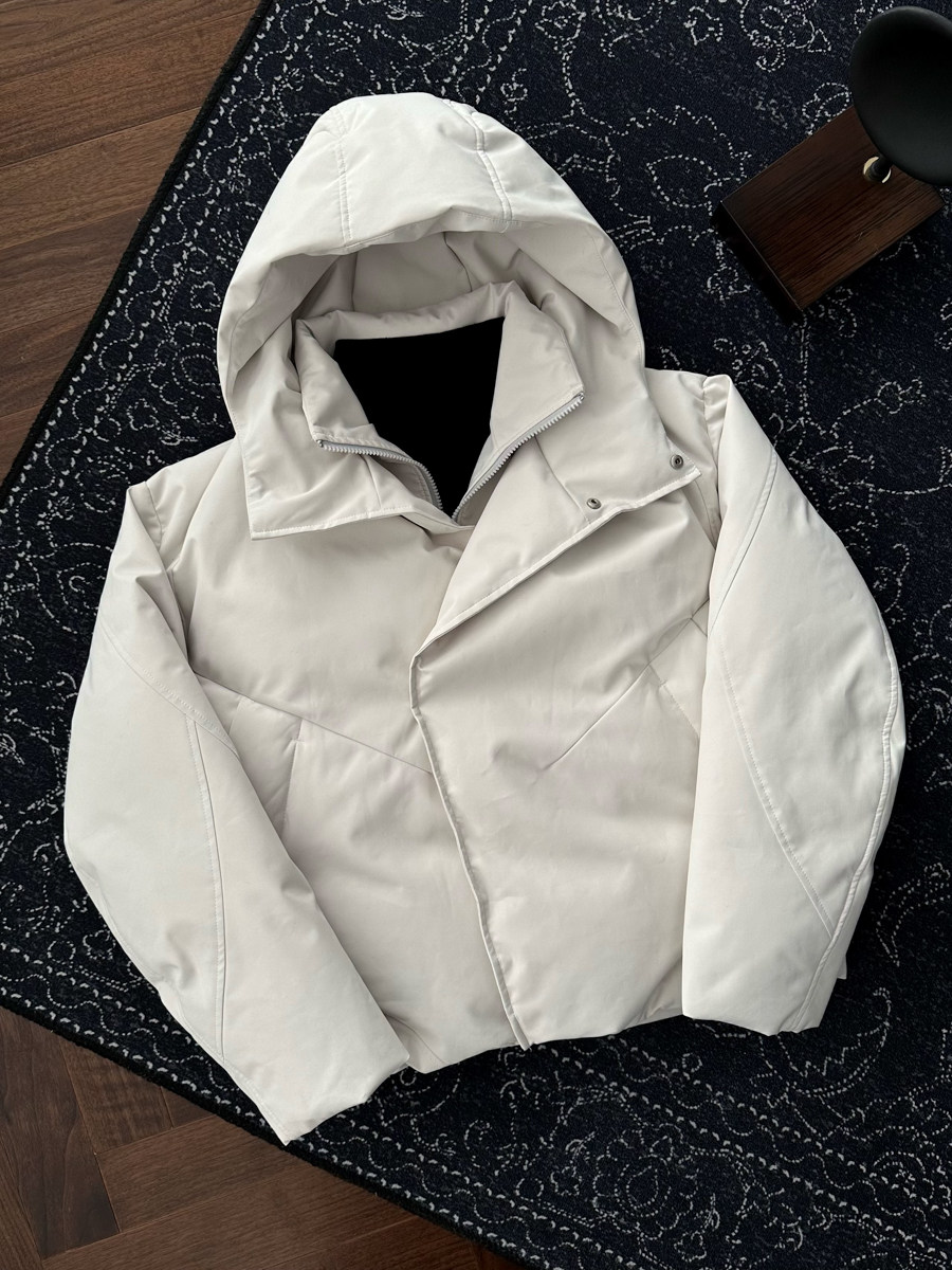 Creed Diagonal-Front Quilted Down Jacket