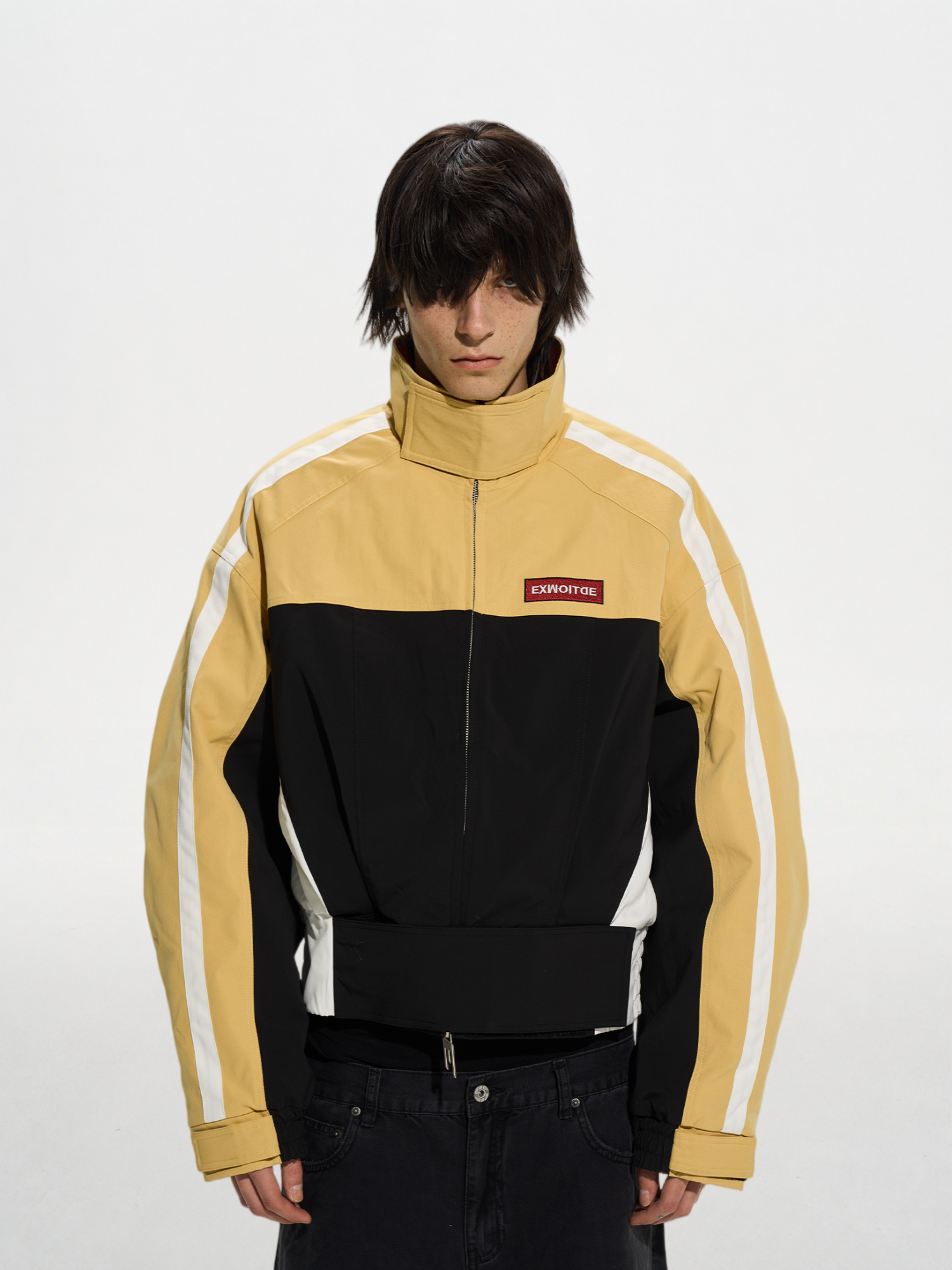Color-Block Oversized Sport Cotton Jacket