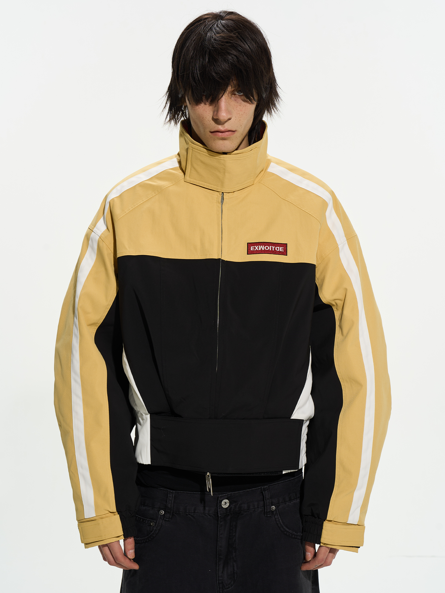 Color-Block Oversized Sport Cotton Jacket