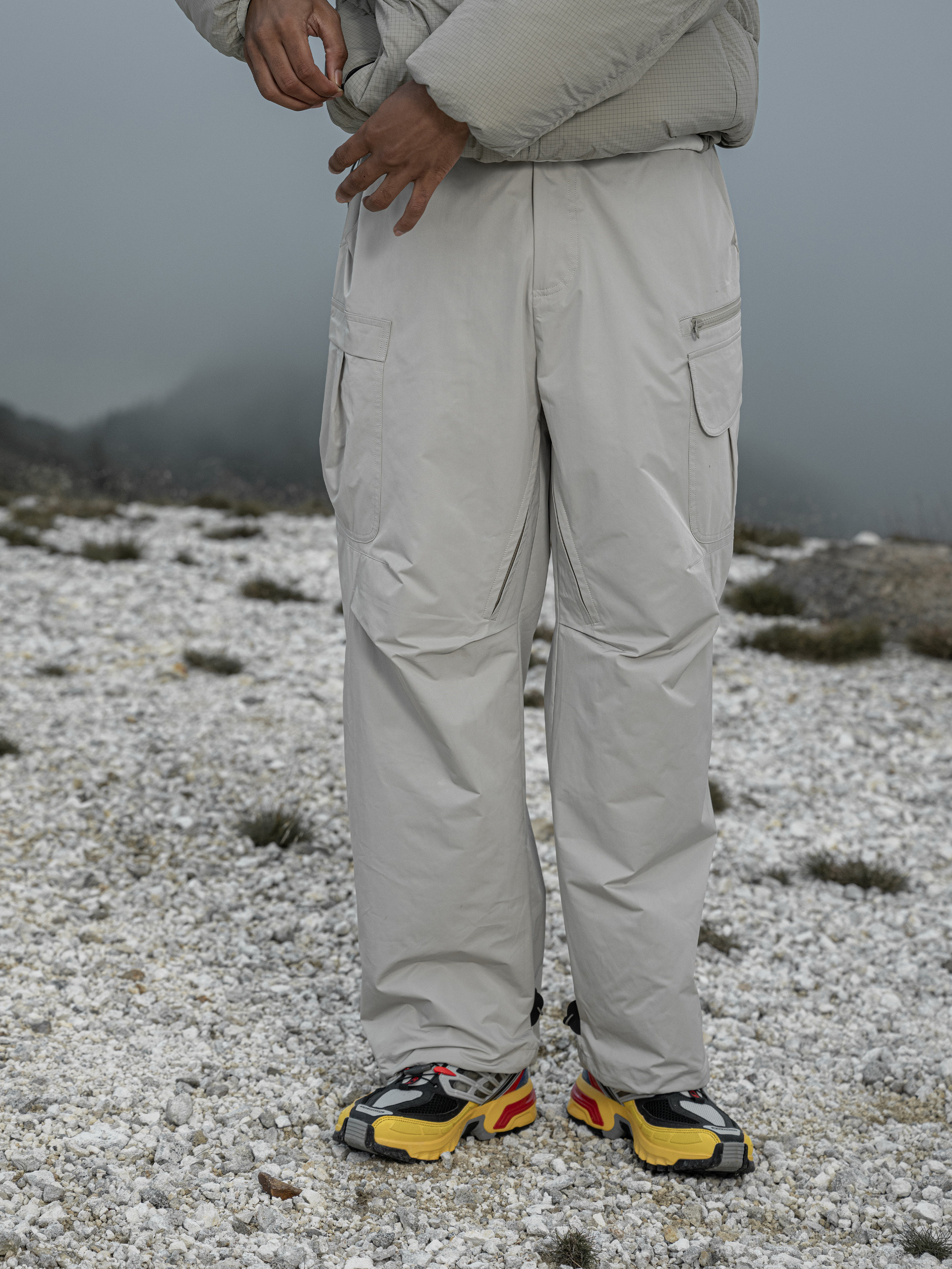 Multi-Pocket Tailored Drawstring Straight-Leg Pants