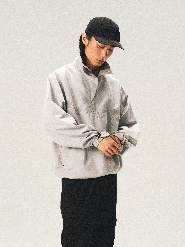 Windproof & Water-Repellent Half-Zip Color-Block Stand Collar Jacket