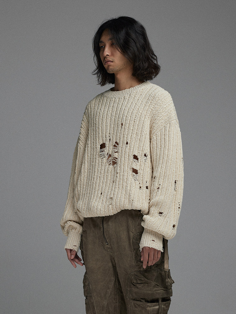 Deconstructed Wormhole Knit Sweater