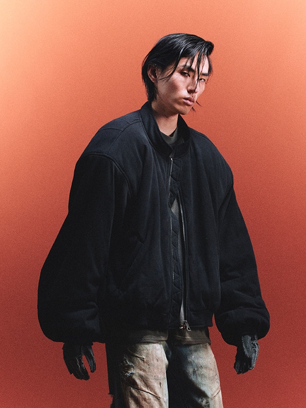 Oversized Shoulder-Padded Jacket