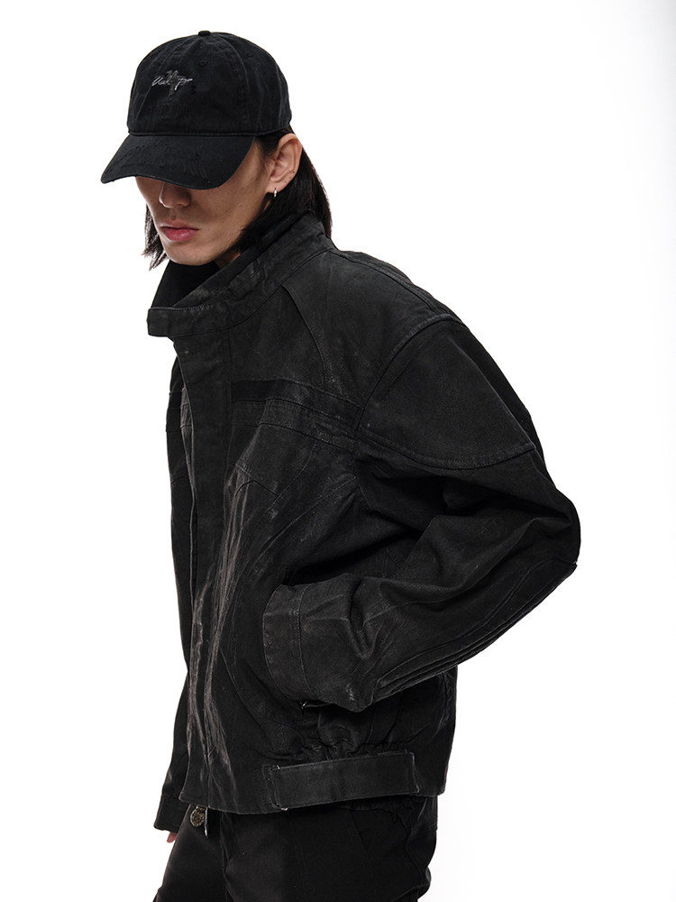 TWIN-ENGINE Waxed Motorcycle Jacket