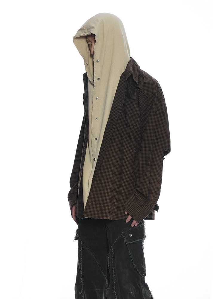 NOMAD Gradient Distressed Plaid Shirt