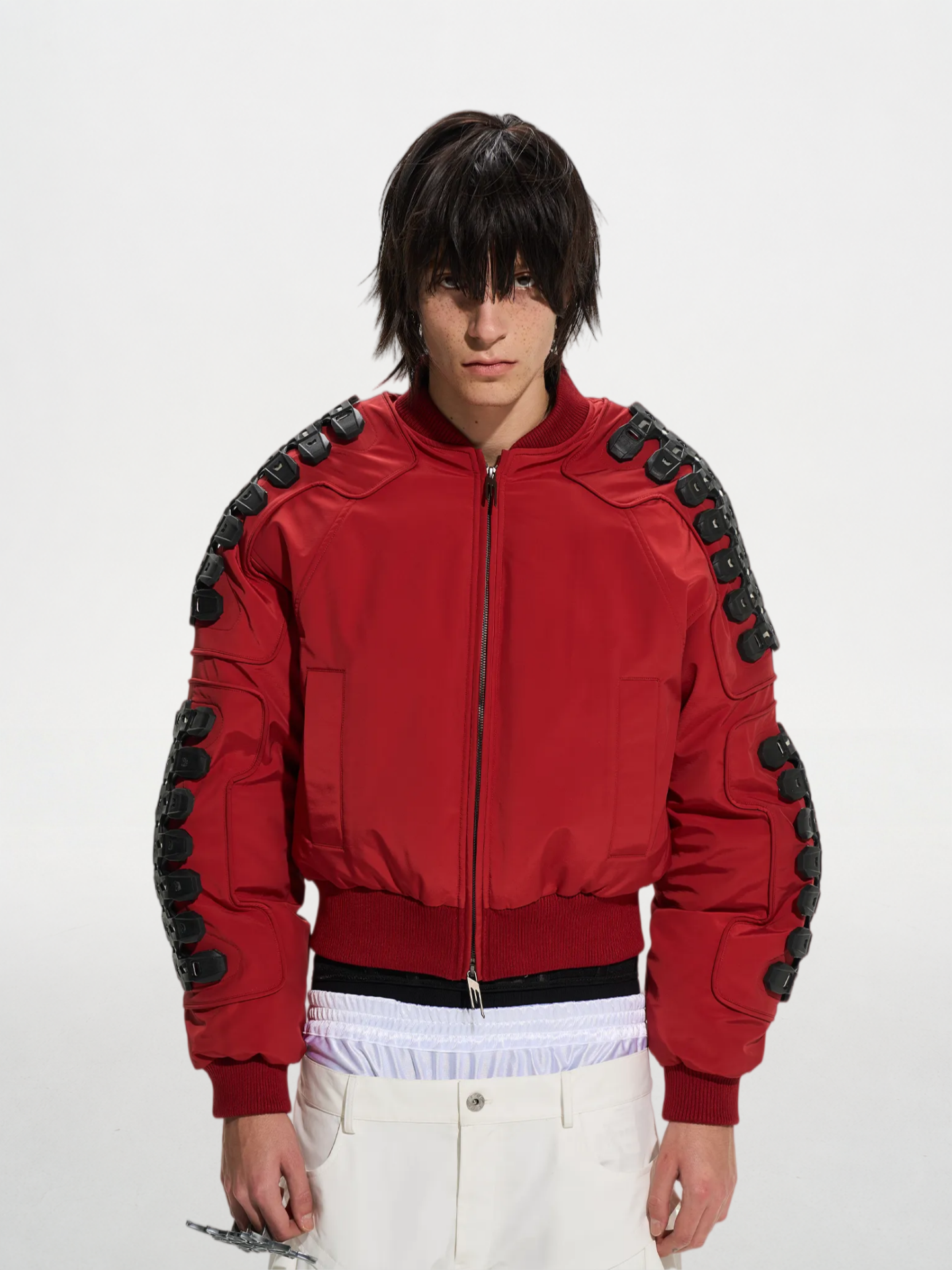Heavy‑Duty Spine System MA‑1 Red Quilted Jacket
