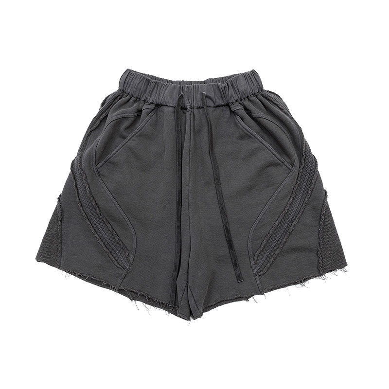 Raw-Edge Structured Shorts