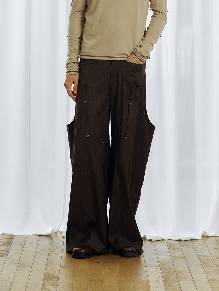 Detachable Striped Casual Breeches