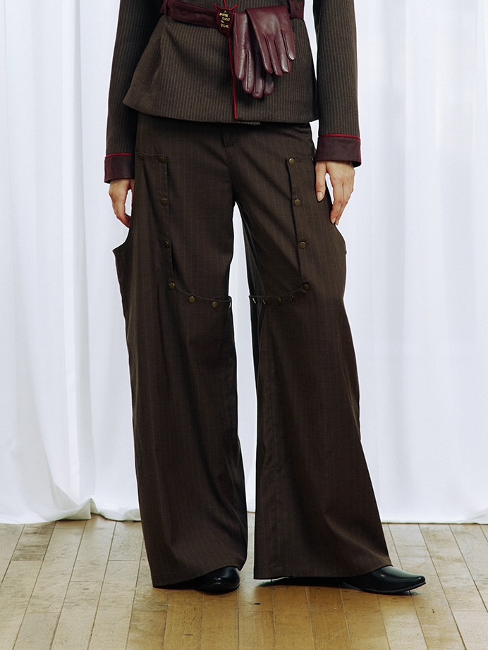 Detachable Striped Casual Breeches