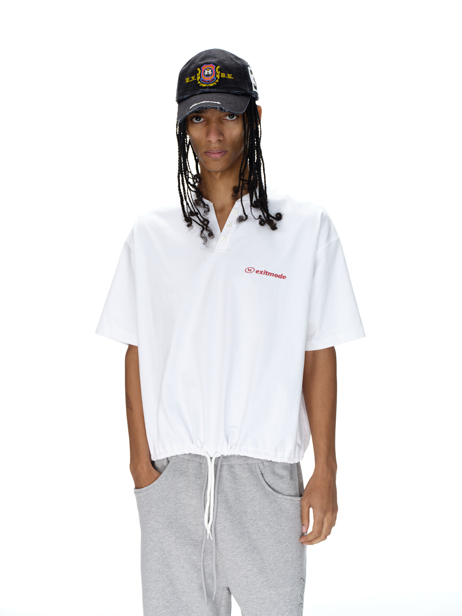 Cooling Sorona Drawstring V-Neck Ice-Touch T-Shirt