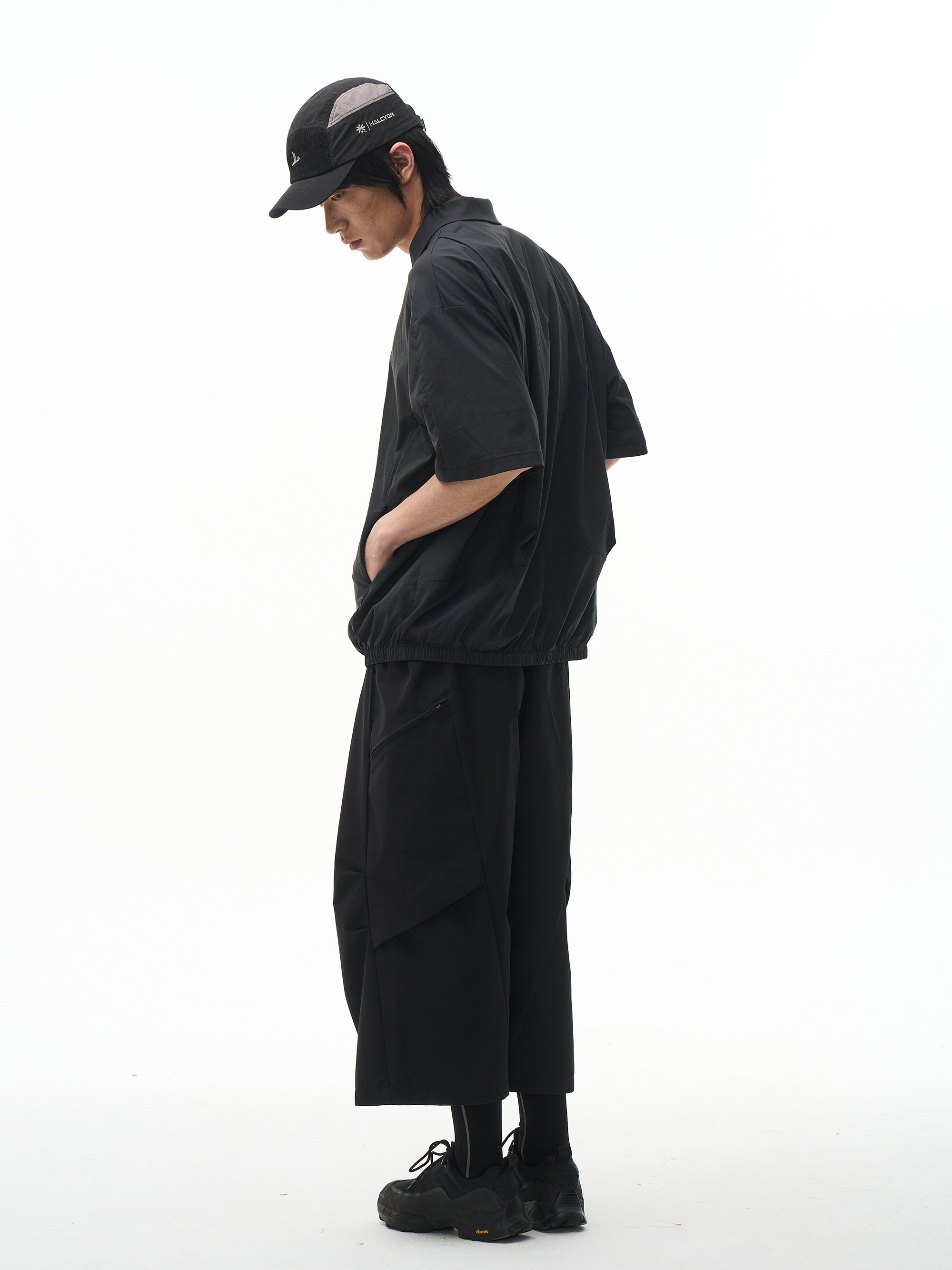 Check-Texture Quick-Dry Short Sleeve Shirt