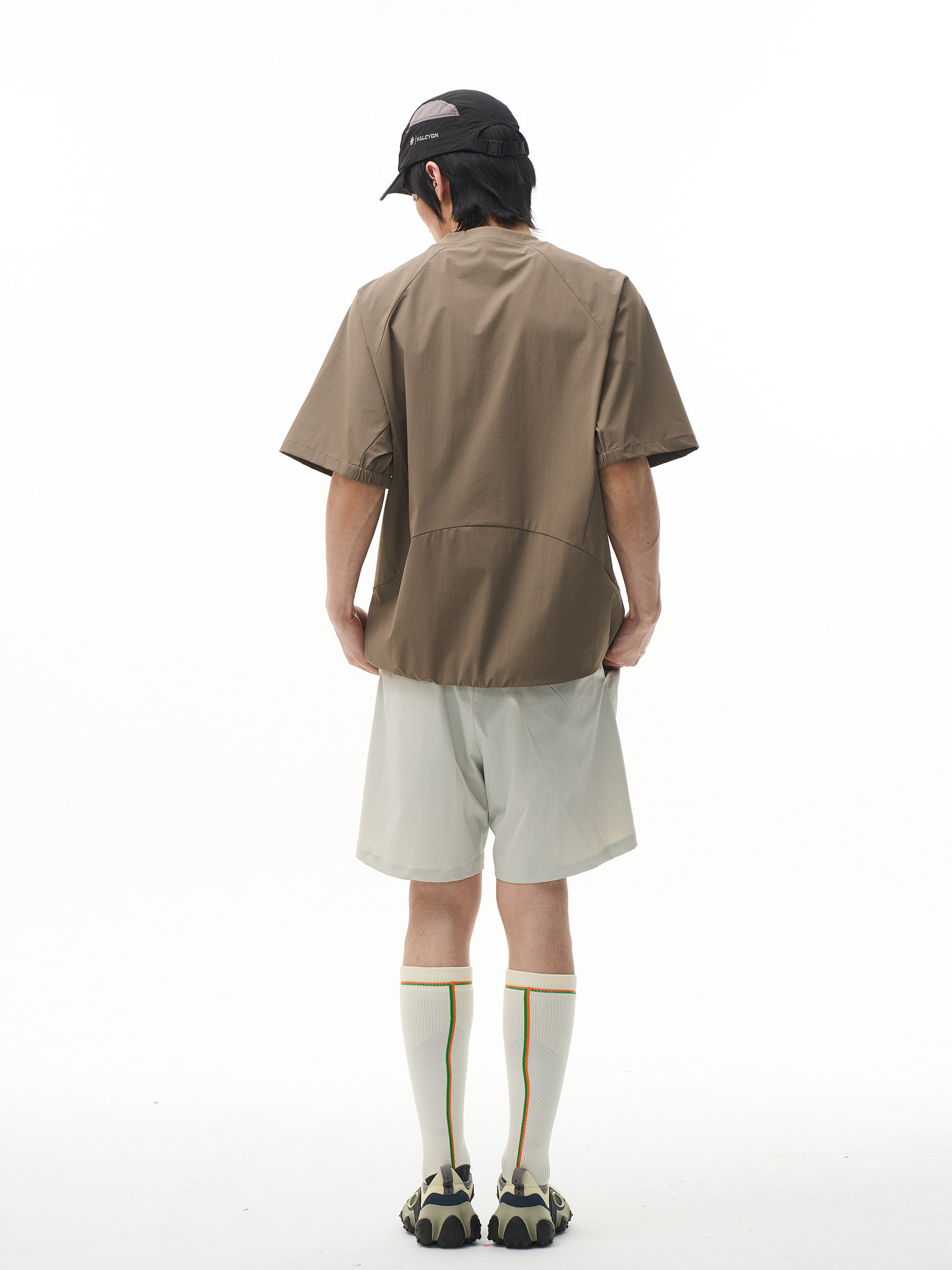 Topstitched Functional Short Sleeve