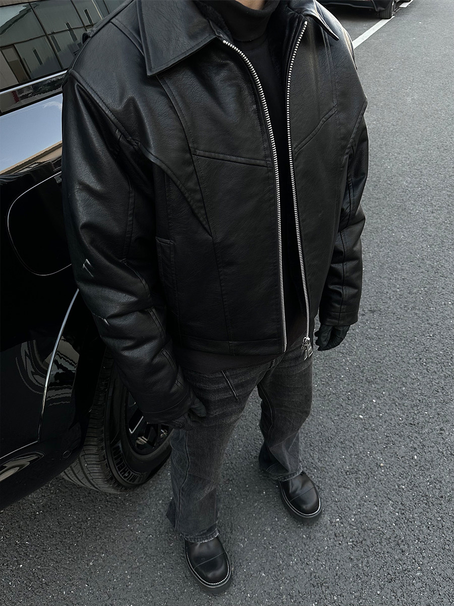 Black Domain Heavyweight Leather Condor Jacket