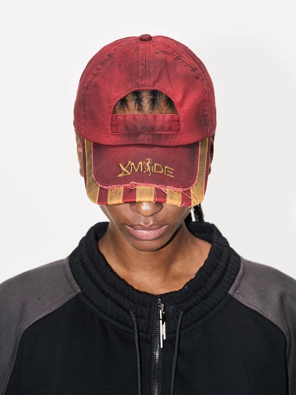 EXITMODE BY BLINDNOPLAN Washed Distressed Frayed Patch Adjustable Cap