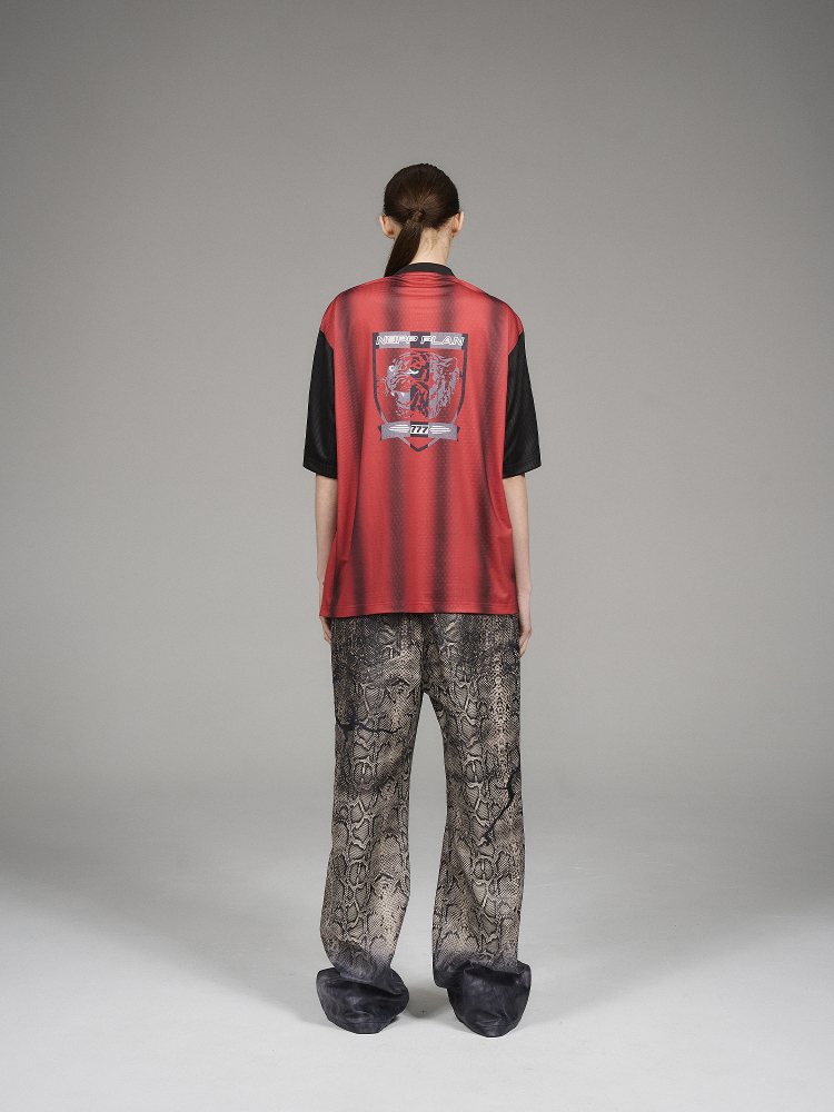 BLINDNOPLAN Level Series Gradient Embroidery Spliced Tennis T-Shirt