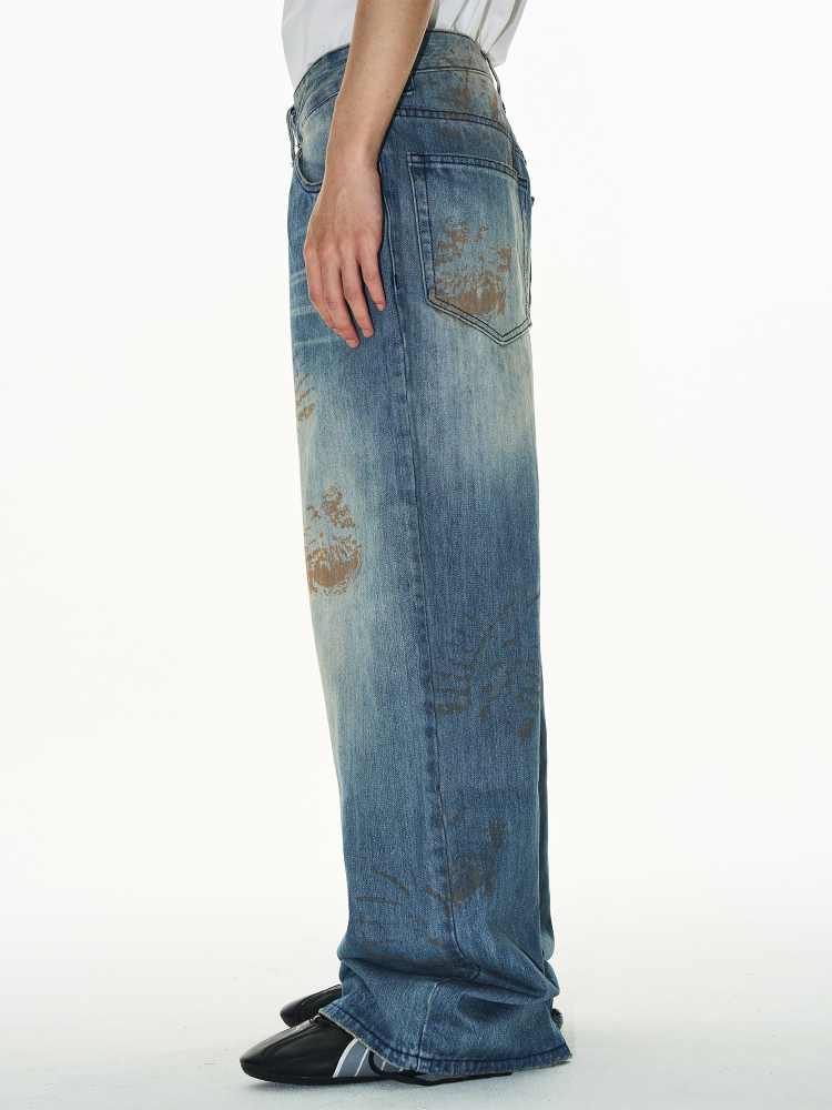 EXITMODE BY BLINDNOPLAN Footprint Washed Blue Jeans