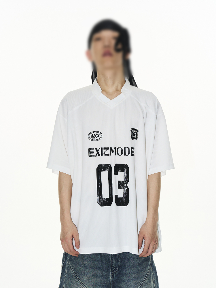 EXITMODE BY BLINDNOPLAN Striped Sports Print Jersey