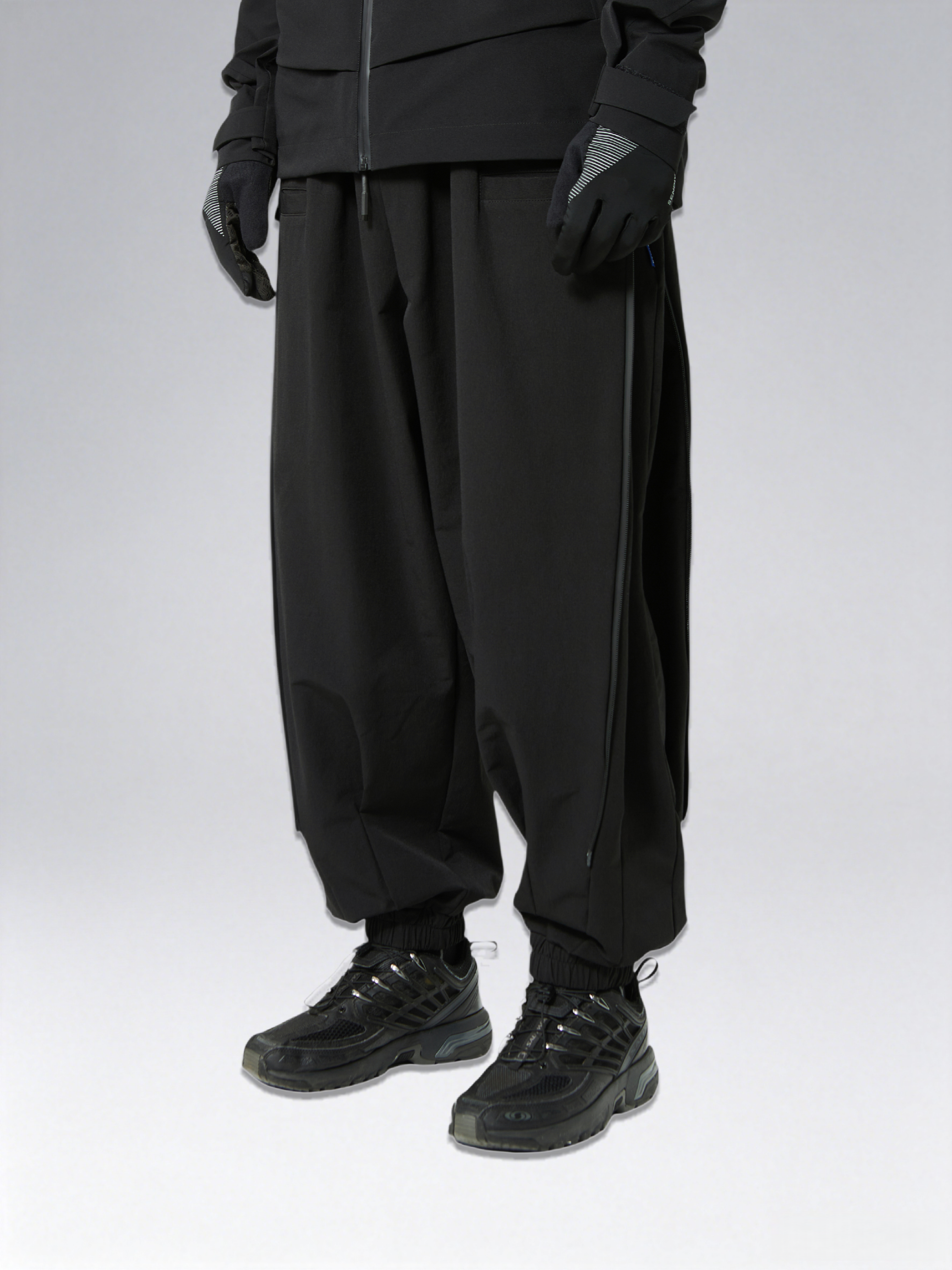Two-Form Side-Zip Samurai Pants