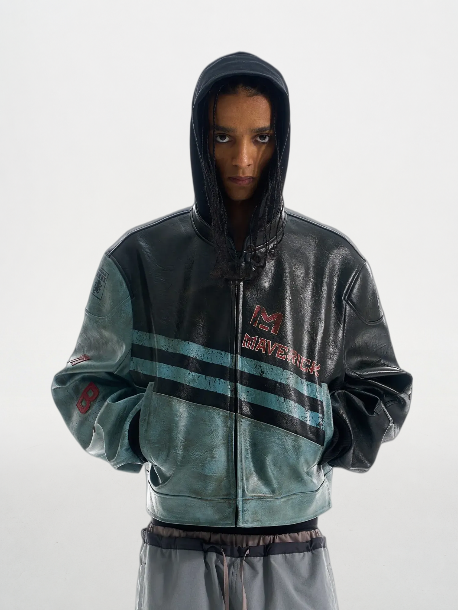 Distressed Heavy-Work Sport Motorcycle Leather Jacket