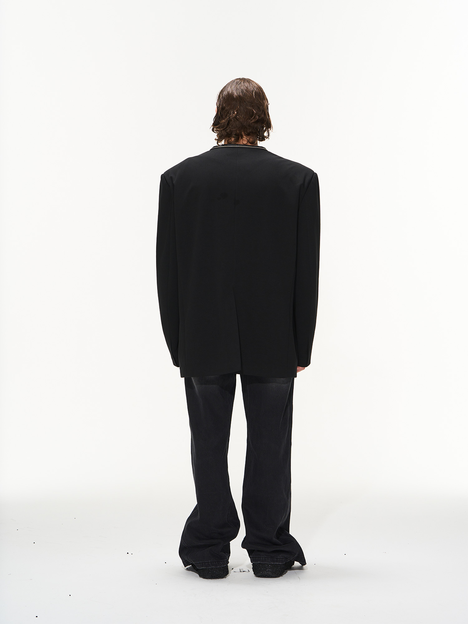 BLINDNOPLAN 23AW 可拆卸宽松廓形连帽纯色休闲西装外套秋季上衣