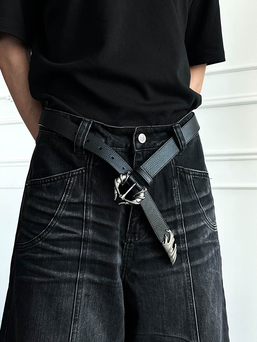 Candle Dragon Head Layer Cowhide Belt