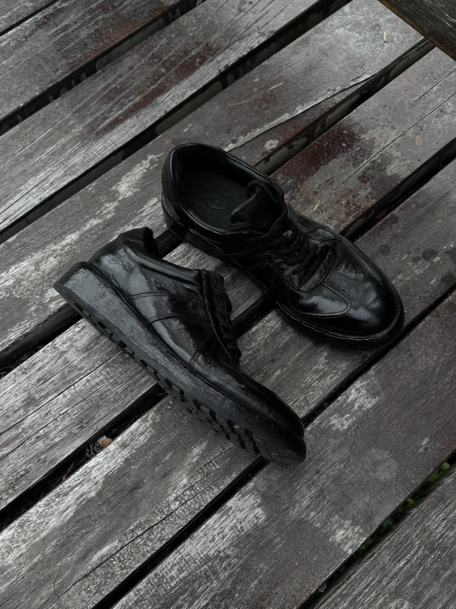 Black Domain Washed Horsehide German Army Trainer