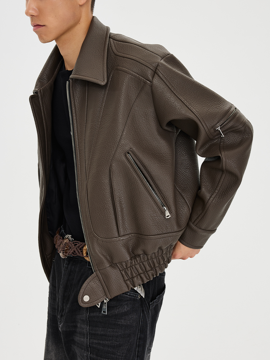 Troy Oversized Leather Jacket