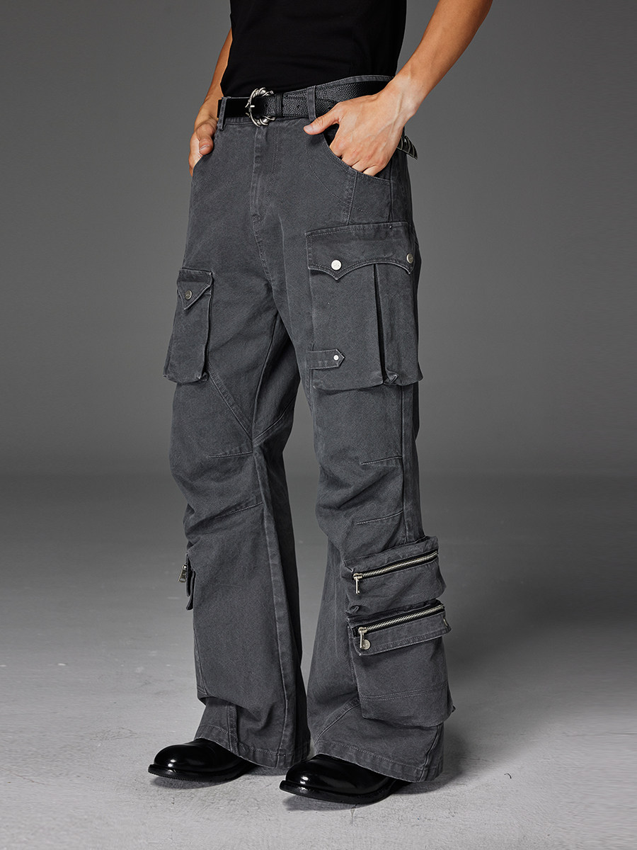 Crack Wash Shell Cargo Pants