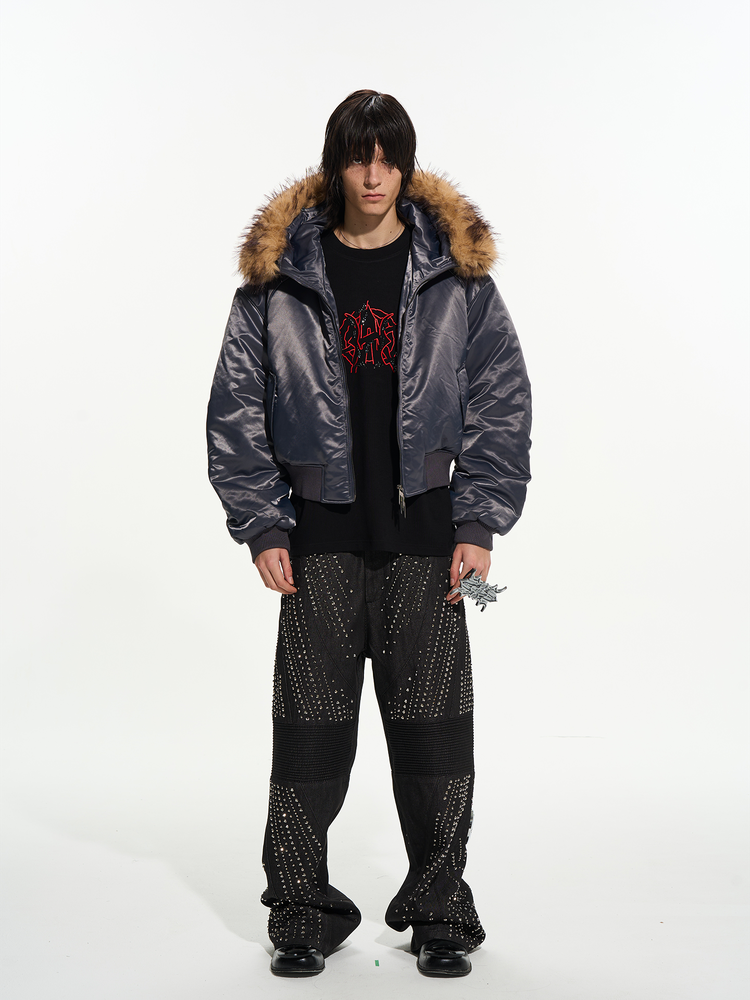Detachable Fur-Trimmed Cotton Jacket