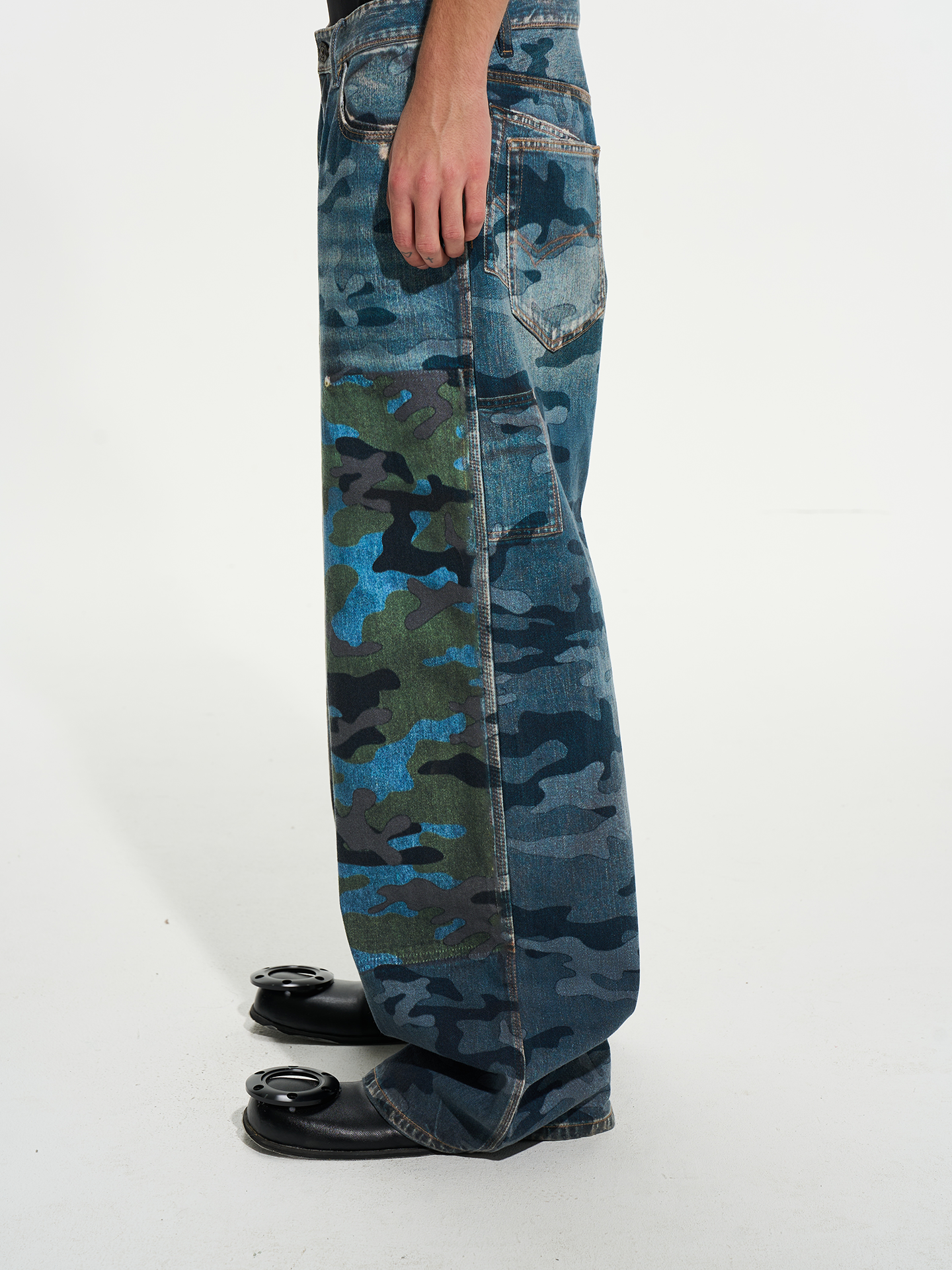 Printed Blue Camo Jeans