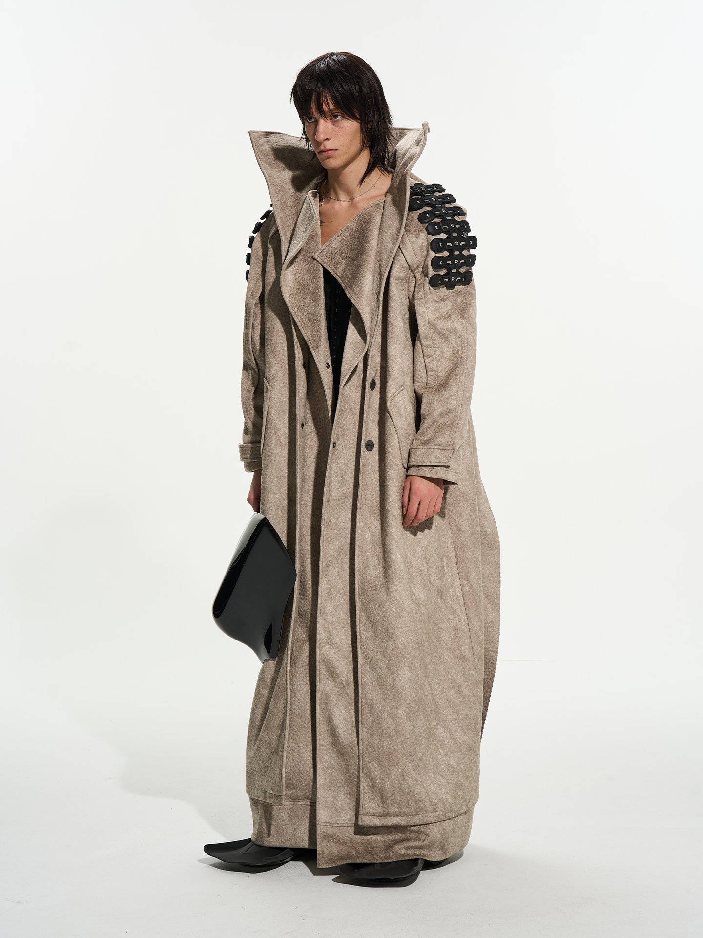 Live Spine System Short Pile Trench Coat