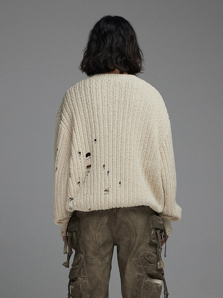 Deconstructed Wormhole Knit Sweater