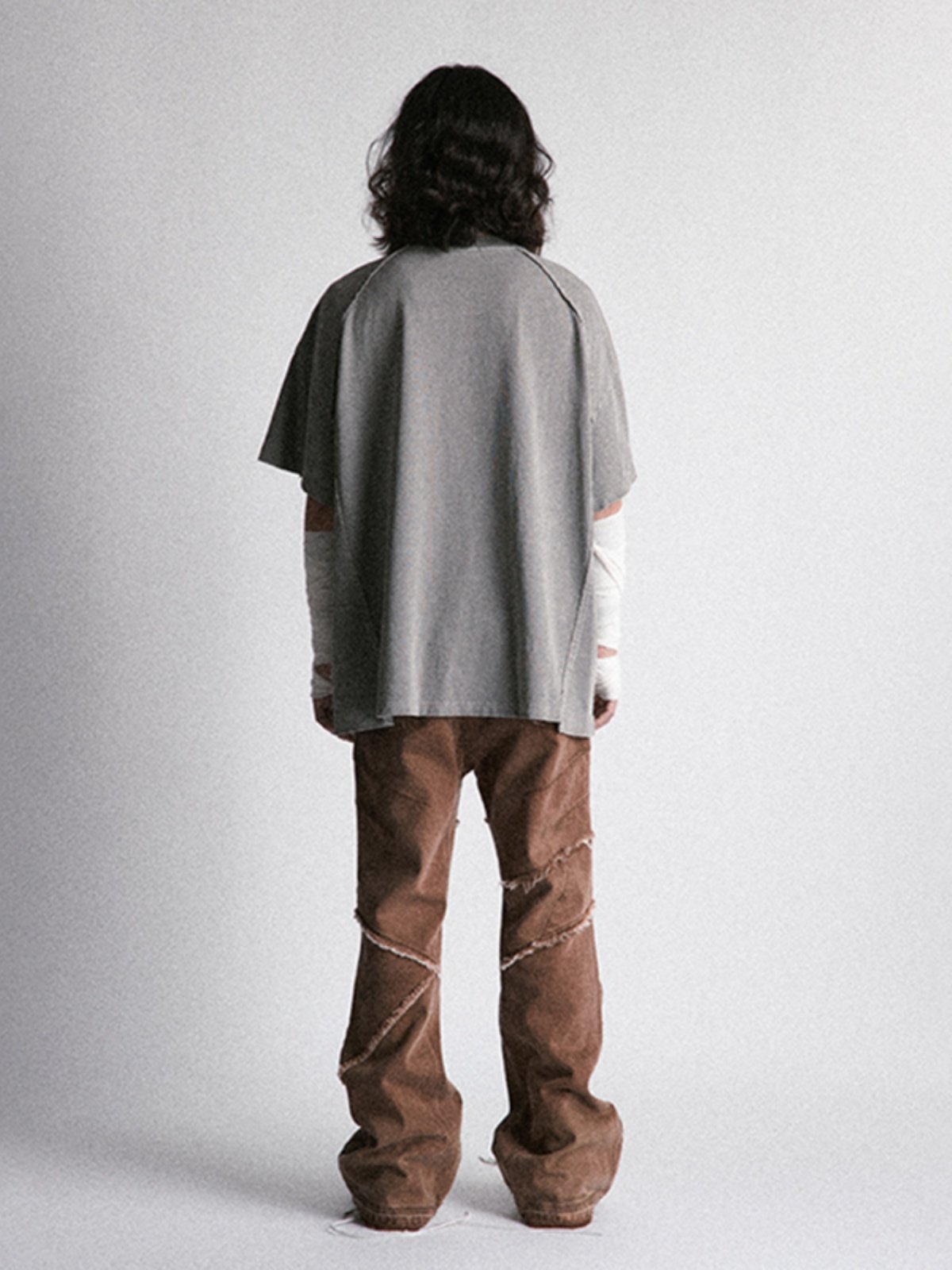 Structured Flare Washed Jeans