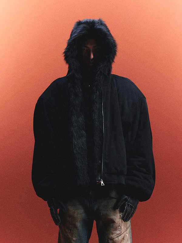 Oversized Shoulder-Padded Jacket