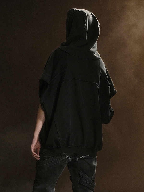 Structural Sleeveless Hoodie Vest