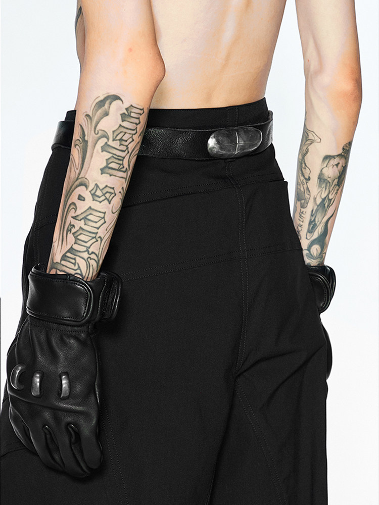 MAD PRO Silver-Inlaid Handmade Leather Belt