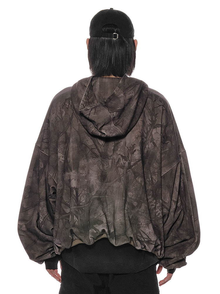 FORESTCAMO Faded Camo Print Hoodie