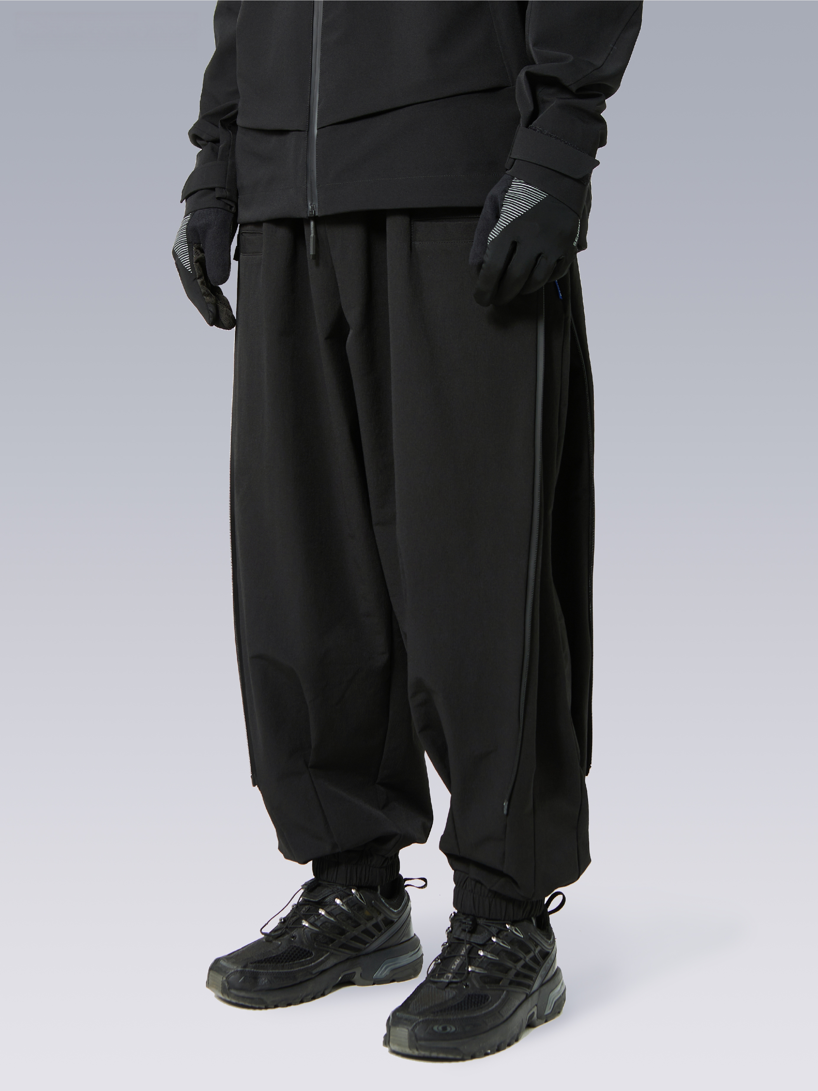 Two-Form Side-Zip Samurai Pants