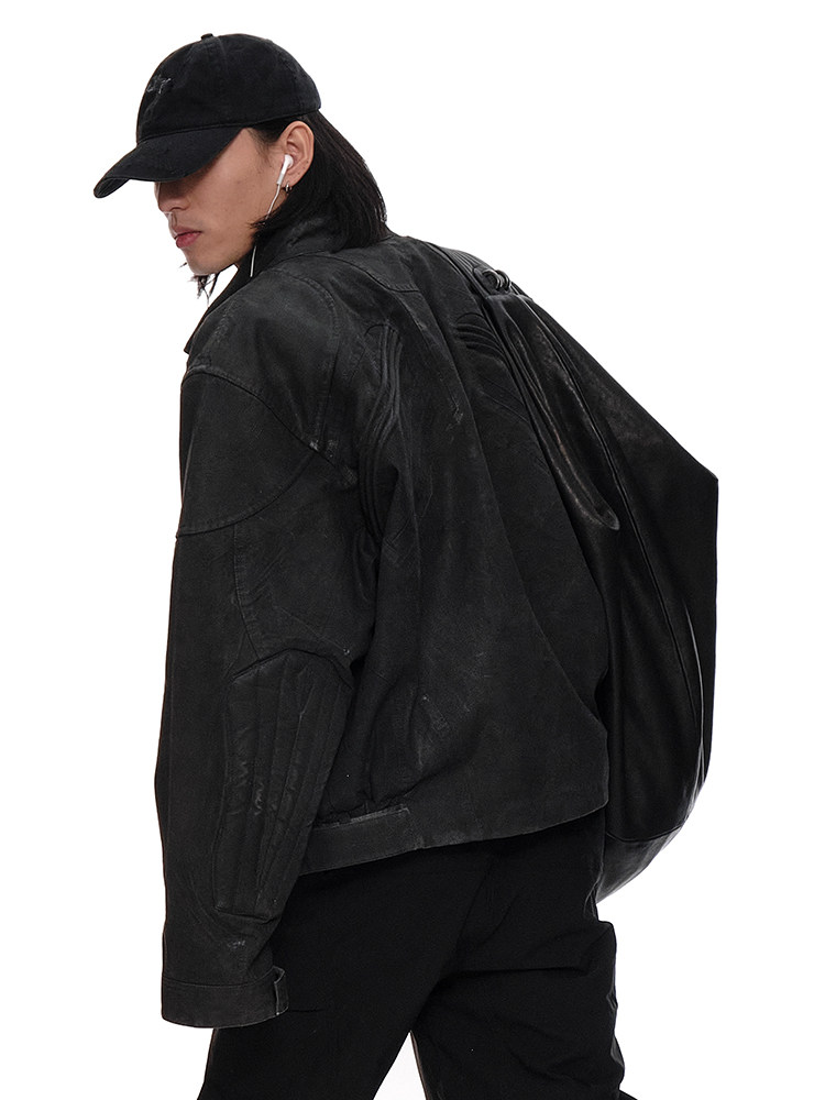 TWIN-ENGINE Waxed Motorcycle Jacket